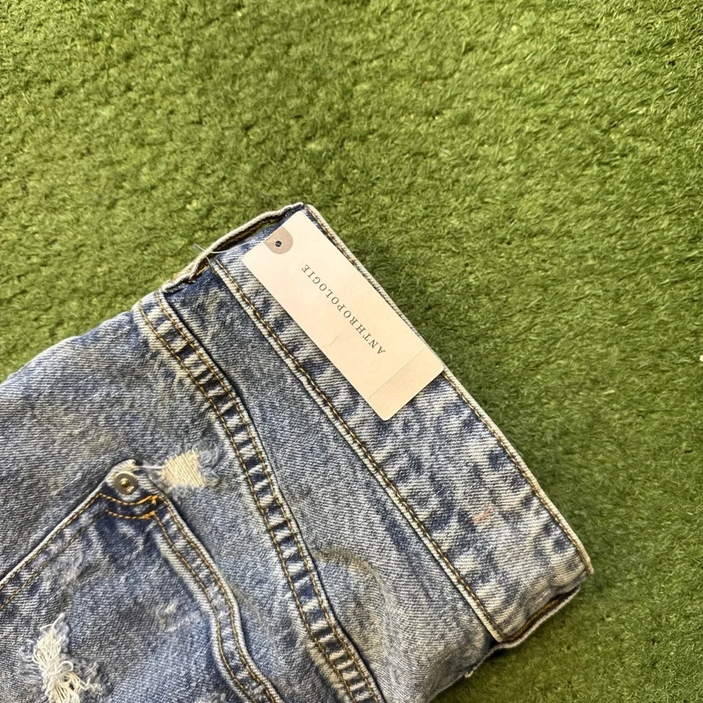 Anthropologie Pilcro Women's US 26 The Split Straight Jean Dark Wash Denim NEW‎